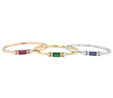 Fashion 925 Sterling Silver Ring Emerald Zircon Ring For Woman Charm Jewelry Gift