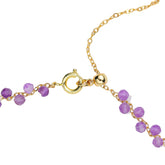 Gold-Tone Amethyst Station Necklace with Extender
