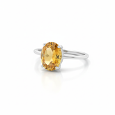 Oval Yellow Citrine Sterling Silver Ring