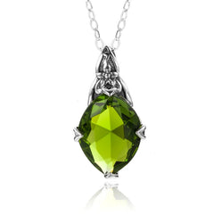 Szjinao Peridot Pendant For Women Real 925 Sterling Silver Gemstone Necklace Flower Star Pattern Turkish Jewelry Brand Gift Hot