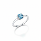 Natural Sky Blue Topaz Engagement Ring