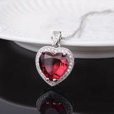 Heart Shape Ruby Zircon Pendant for woman