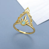 Delicate Crown Blue Opal Ring