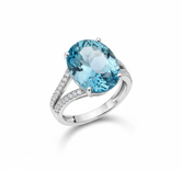 Natural Topaz women's ring London Blue Women's 5 carat 925 Sterling Silver