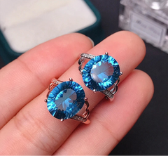 Natural Topaz women's ring London Blue Women's 5 carat 925 Sterling Silver