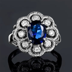 Szjinao 925 Sterling Silver Sapphire Ring Vintage Gemstone Ring For Woman Man Birthday Party Anniversary Gift Trend Fine Jewelry