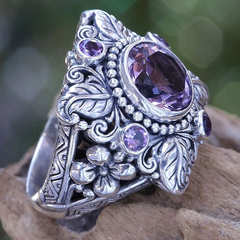 Punk Style Vintage Amethyst Wedding Engagement Ring