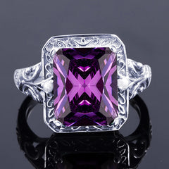Szjinao Amethyst Ring Vintage Gemstone Ring 925 Sterling Silver For Woman Man Birthday Party Anniversary Gift Trend Fine Jewelry