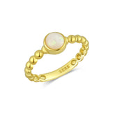 ANDYWEN New 925 Sterling Silver Size 5 to 9 Round Opal Beads Ring Women Luxury Party Fine Jewels Rock Punk Party Jewels