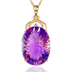 Shiny Purple Amethyst Pendants with Gold Filigree