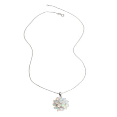 Luxury 4.2ct opal pendant 45cm necklace Pure 925 Silver natural ethiopia gemstones fine jewelry for women anniversary party gift