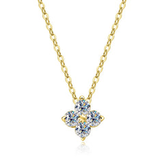 Diamond Cluster Flower Pendant Necklace for Aries
