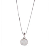 Silver Plated White Moonstone Pendant Necklace
