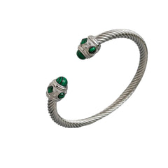 Original steel wire twist sapphire stainless steel women's bracelet, waterproof and rust-free, couple bracelet