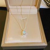 Sterling Silver Water Drop Zircon Necklace