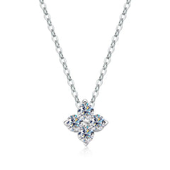 Diamond Cluster Flower Pendant Necklace for Aries