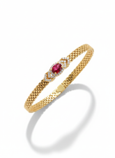 18K gold natural ruby Diamond bracelet Tank Woven chain Fashion Valentine gift Pigeon red Ruby bracelet wholesale