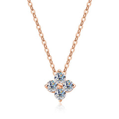 Diamond Cluster Flower Pendant Necklace for Aries