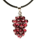Garnet Birthstone Grape Pendant & Necklace