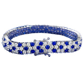 Charm Sapphire Moissanite Bangle Bracelet 100% Real 925 Sterling silver Wedding Bracelets For Women Bridal Promise Party Jewelry