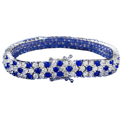 Charm Sapphire Moissanite Bangle Bracelet 100% Real 925 Sterling silver Wedding Bracelets For Women Bridal Promise Party Jewelry