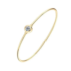 Moissanite Diamond Solitaire Bangle Bracelet for Aries