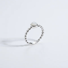 ANDYWEN New 925 Sterling Silver Size 5 to 9 Round Opal Beads Ring Women Luxury Party Fine Jewels Rock Punk Party Jewels
