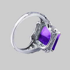 Szjinao Amethyst Ring Vintage Gemstone Ring 925 Sterling Silver For Woman Man Birthday Party Anniversary Gift Trend Fine Jewelry