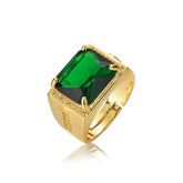 14K Gold Emerald Ring for Men