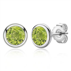 RAPRGOLD Princess Natural Peridot Stud Earring for Women Real 925 Sterling Silver Piercing Earrings Fine Jewelry Gift Pendientes
