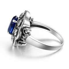 Szjinao 925 Sterling Silver Sapphire Ring Vintage Gemstone Ring For Woman Man Birthday Party Anniversary Gift Trend Fine Jewelry