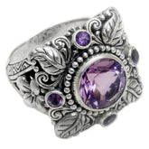 Punk Style Vintage Amethyst Wedding Engagement Ring
