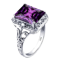 Szjinao Amethyst Ring - Vintage Sterling Silver Gemstone Ring