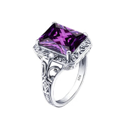Szjinao Amethyst Ring Vintage Gemstone Ring 925 Sterling Silver For Woman Man Birthday Party Anniversary Gift Trend Fine Jewelry