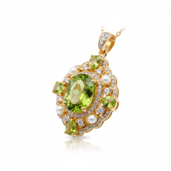 Pendant 925 Sterling Silver Natural Peridot women's Fire Color Super Good Free Shipping Jewelry Certified Jewelry Boutique
