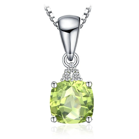 1.1ct Genuine Peridot 925 Sterling Silver Pendant