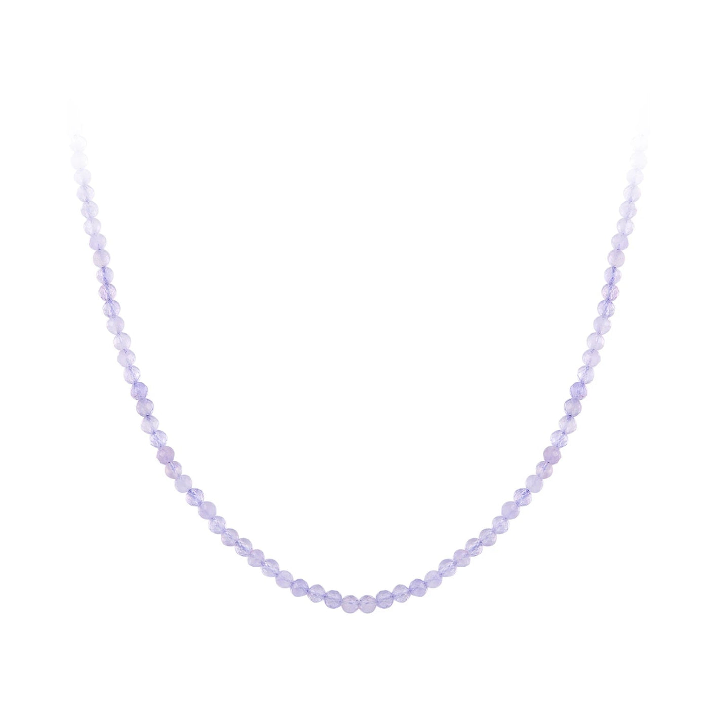 Small Beaded Amethyst Necklace For Girls