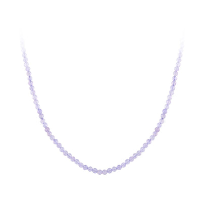 Small Beaded Amethyst Necklace For Girls