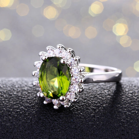 Vintage Peridot and Zircon Ring