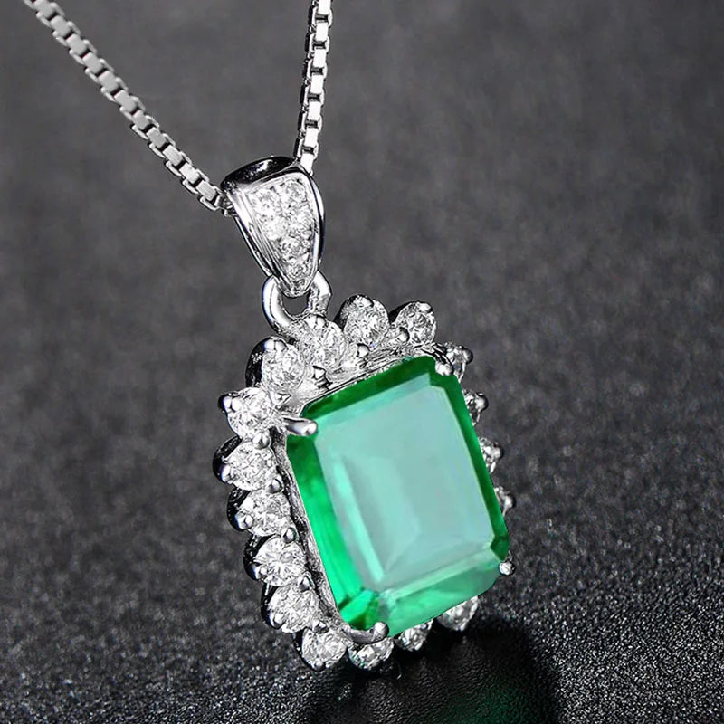 Natural Green Emerald Pendant for May Birthdays