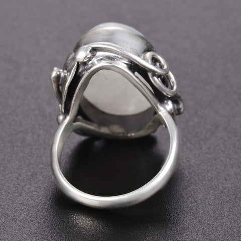 Natural Moonstone 925 Sterling Silver Ring