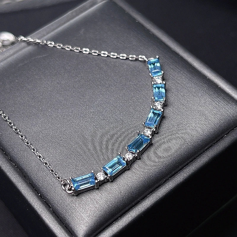 New natural Topaz necklaces with beautiful color and fashionable women's 925 Sterling Silver