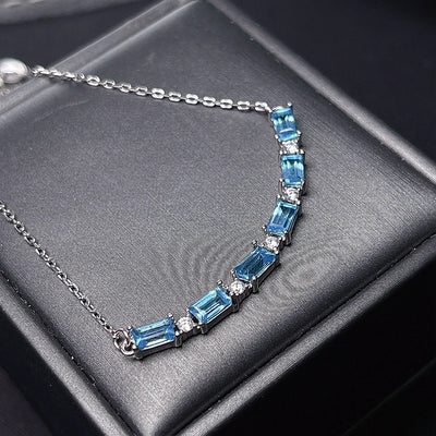 New natural Topaz necklaces with beautiful color and fashionable women's 925 Sterling Silver