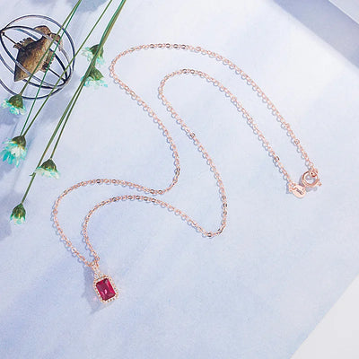 14K Rose Gold Pierscionki Pendant Bizuteria Gemstone Real Natural Red Ruby Treasure Pendant Necklace Jewelry Pendant Females