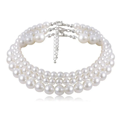 3-Piece Boho Multilayered Imitation Pearl Choker Set