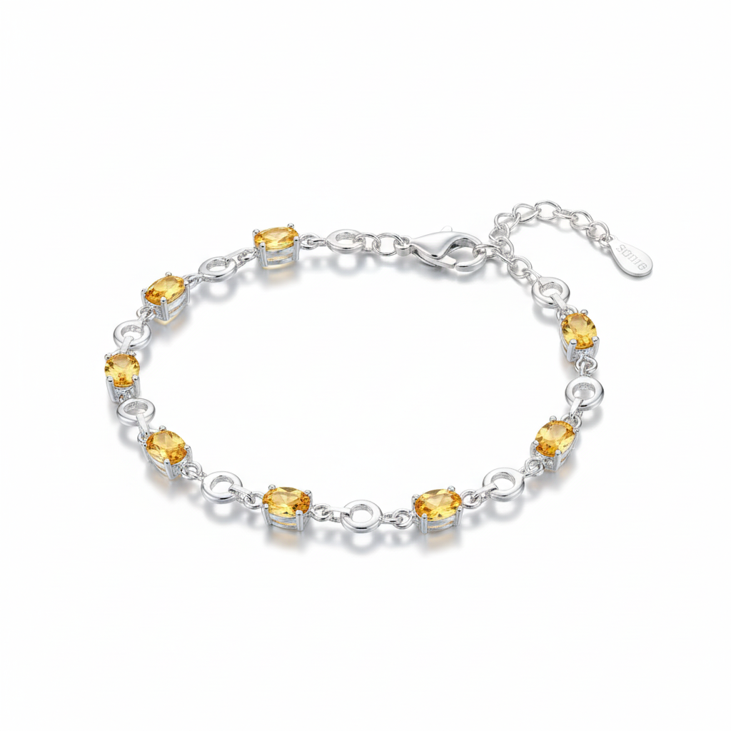 925 Silver Colorful Citrine Bracelet
