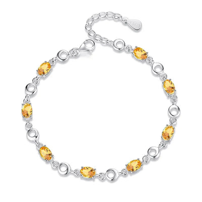 925 Silver Colorful Citrine Bracelet
