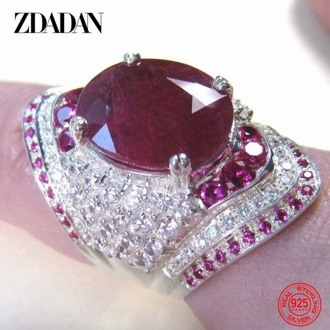 925 Sterling Silver Ruby Ring