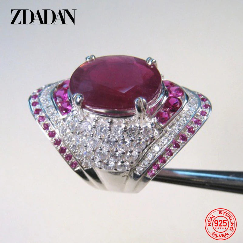 925 Sterling Silver Ruby Ring