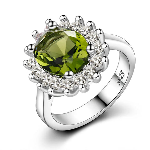 Vintage Peridot and Zircon Ring